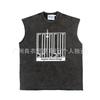Unisex Oversized Streetwear Tee With Distressed Ink Wash Print Loose Fit Cotton T-Shirt Casual Wear