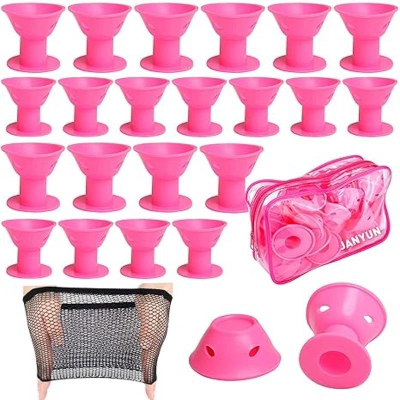 20-Piece Set of Small Mushroom-Shaped Hair Curlers, Lazy Bell Curlers, Silicone Hair Rollers, Sleep-Friendly, Non-Damaging Hair Curling Tool