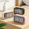 Smart Multi Mirror Digital Alarm Clock FM Radio Bluetooth Speaker TF Card Playback LED Display Table Clock for Home Office