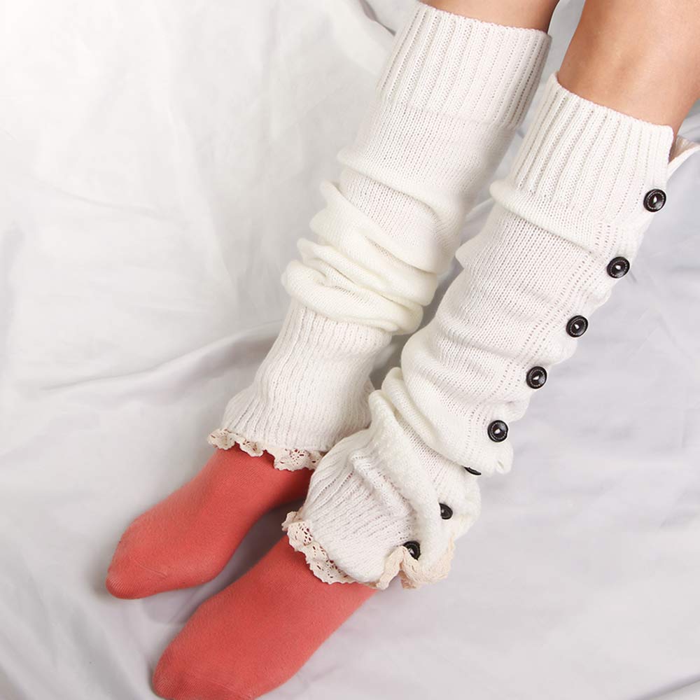 Japanese Girl Knitted Autumn Wool Ball Lolita Knee Cover Leg Warm Socks Foot Cover Leg Warmers