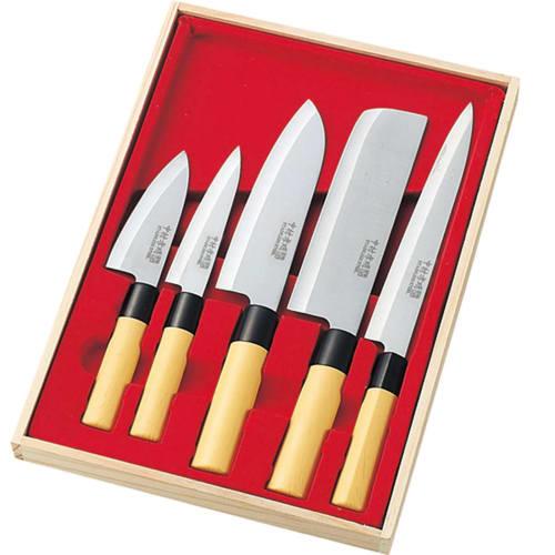 Kakusee Kakusee Takaaki Nakamura Japanese Knife Set of 5 Stainless Steel Sashimi Nakiri All Purpose Knife Petty Knife Small Blade Light and Easy To Ha