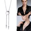 Stainless Steel Bolo Necklace Lightweight Movable Pointed Cone Neckchain Jewelry for Daily Use and Travel Adventures