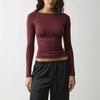 Damen Off-Shoulder Raffung Taille Slim Fit Cropped T-Shirt für Lässigen Sommer