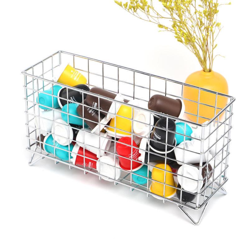 Iron Storage Basket Rectangular Organizer For Home Office And Makeup Accessories