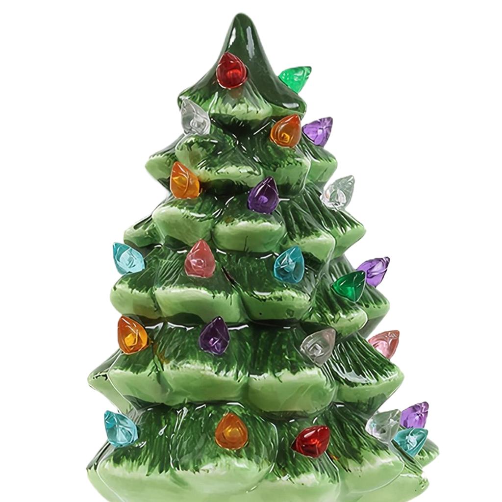 Christmas Tree Night Light with ON/Off Switch Christmas Decorative Tree Light Resin Xmas Tree Nightlight for Bedroom Living Room