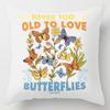 Pillow Bedside Cushion Cushion Butterfly Print Pillow Case Soft Sofa Pillow Office Chair