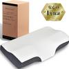 MRedoxe Memory Comfortable Sleep Neck Side Washable 3D Structure Pillow, Foam, Pillow, Relief, Sleeper, Cover, (White + Gray)