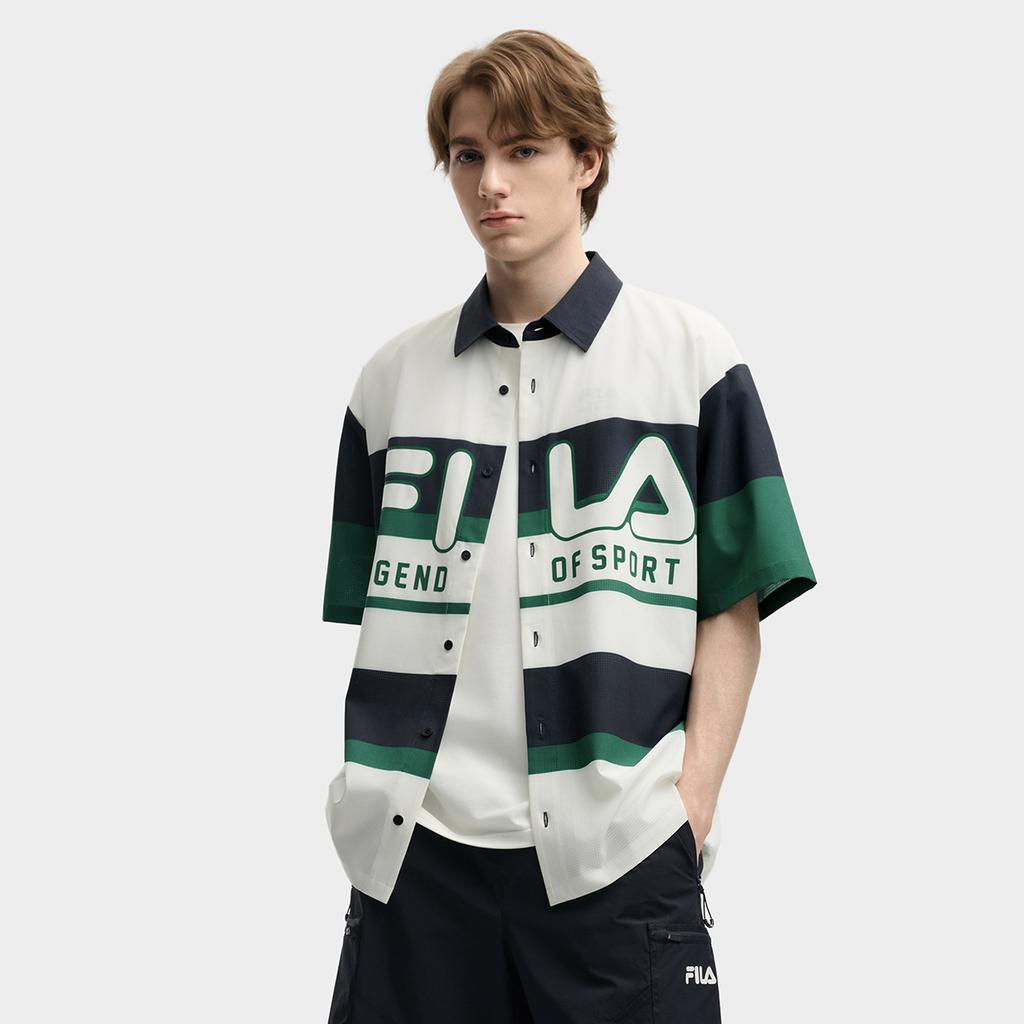 New FILA ORIGINALE Shirt Men's Cloud White F11M539402F-WT