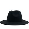 Woolen top hat European and American fashion black plus white color matching hat women's flat-brimmed jazz hat CM
