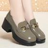 6 cm British Style Vintage Platform Shoes Women's Loafers Spring 2024 Spring Med Heels Bright Leather Shoes For Office Mom