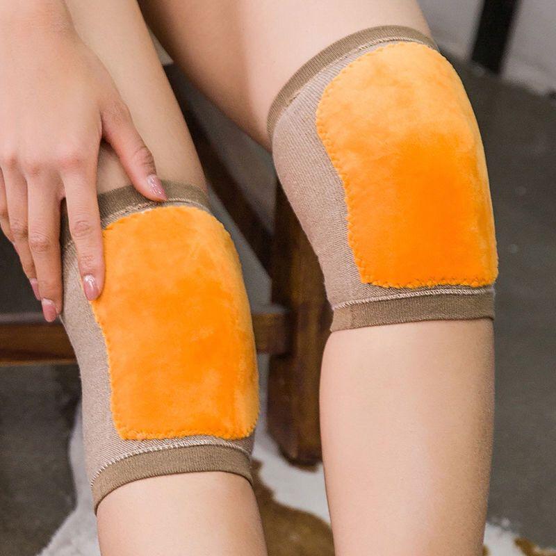 Autumn Thickened Short Knee Warmers Fleece-Lined for Men Women Elderly Knee Joint Warmth Protection in Air-Conditioned Rooms