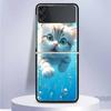 Cartoon Cute Cat Fish Aesthetic For Samsung Galaxy Z Flip 5 4 3 5G Phone Case Black Hard Cover ZFlip 5 4 3 Luxury Shockproof Bum