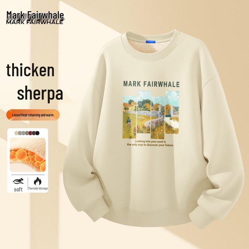 

Mark Hua Fei Men s Sherpa Lined Loose Fit Winter Sweatshirt M