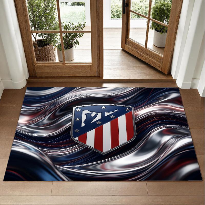 Atletico Madrid Design Crystal Velvet Rug Soft Decorative Mat for Bedroom Entrance
