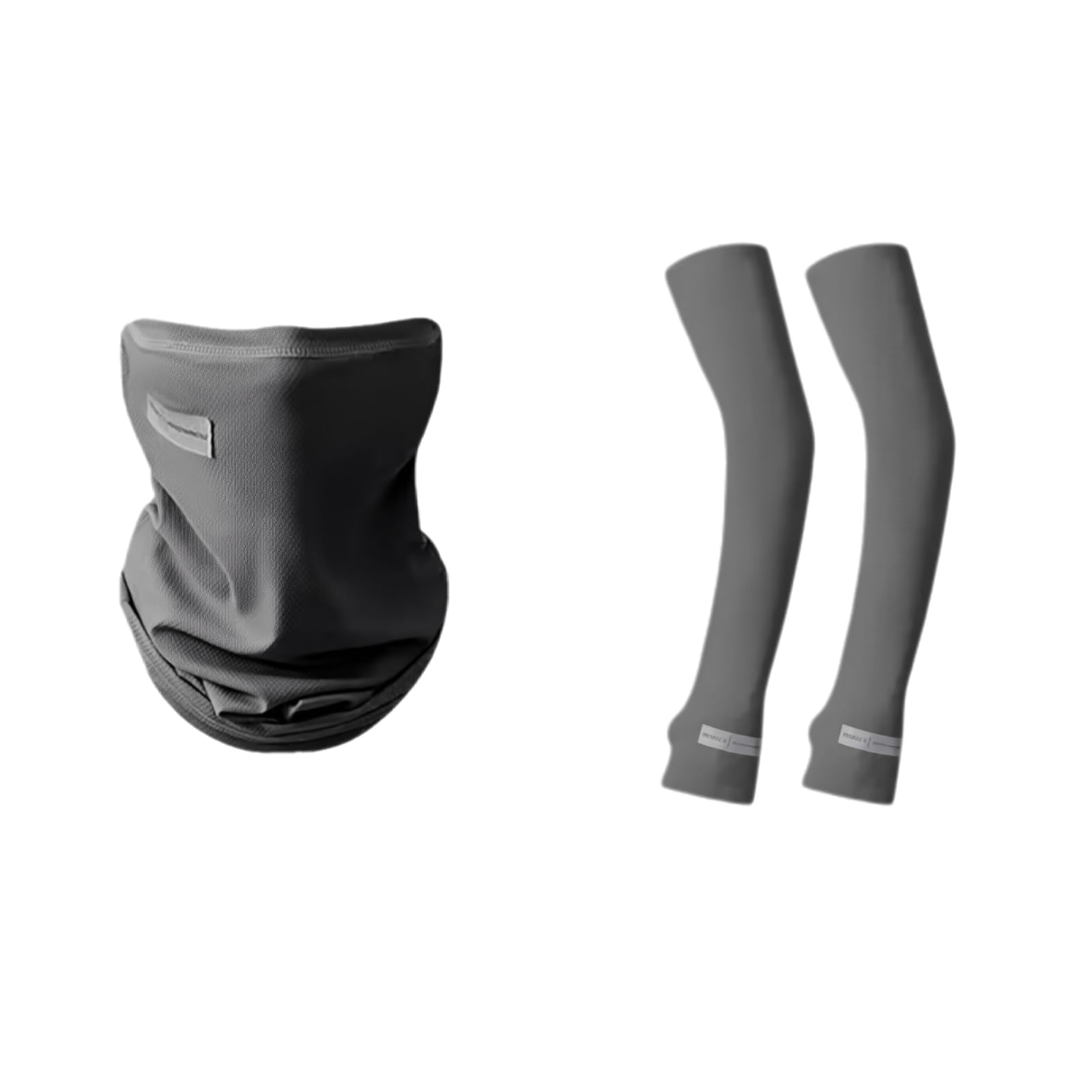 

Mask and Ice Summer Sun Breathable Neck Warmer for and Fishing [Asng] 2-Piece Set Sleeves, Cooling, Protection, Sweat-Wicking, Quick-Drying, Cycling, серый