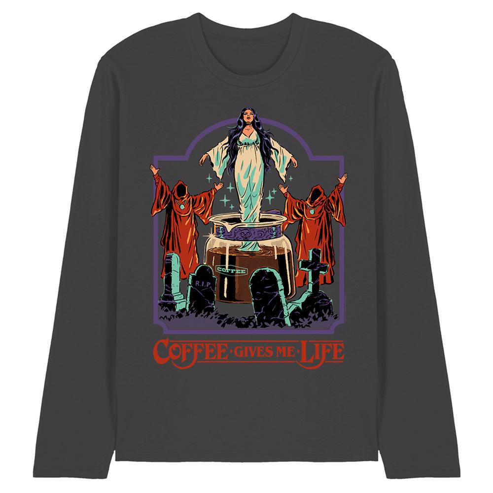 Steven Rhodes Unisex Adult Coffee Gives Me Life Long-Sleeved T-Shirt