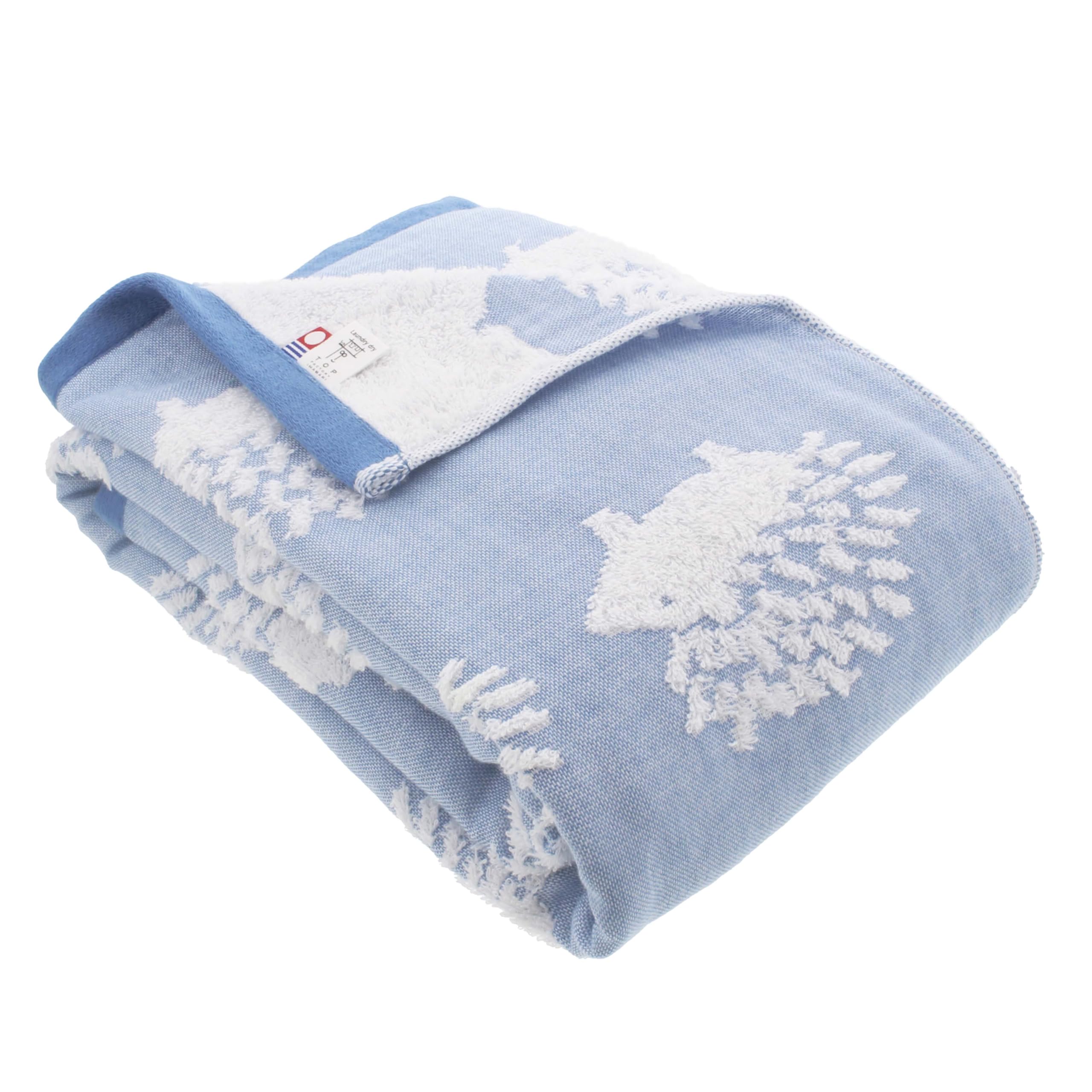 

Top Factory Imabari Towel Bath Towel, Soft and Smooth Gauze, Imabari Towel, Hedgehog Design, Approx. 60 x 120 cm, Made in Japan, Blue