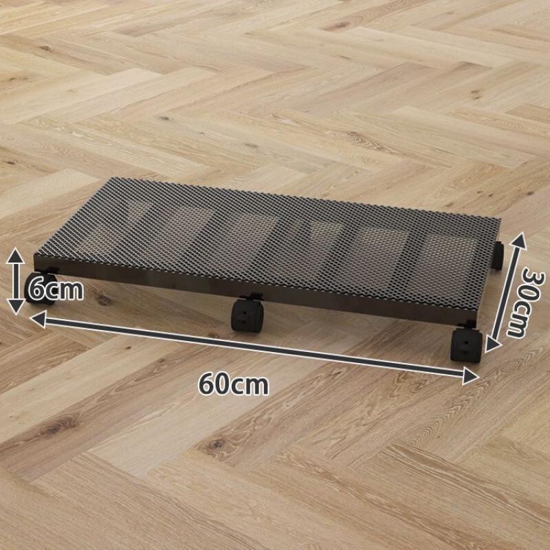 Wrought Iron Rectangular Flower Pot Tray with Brake Casters