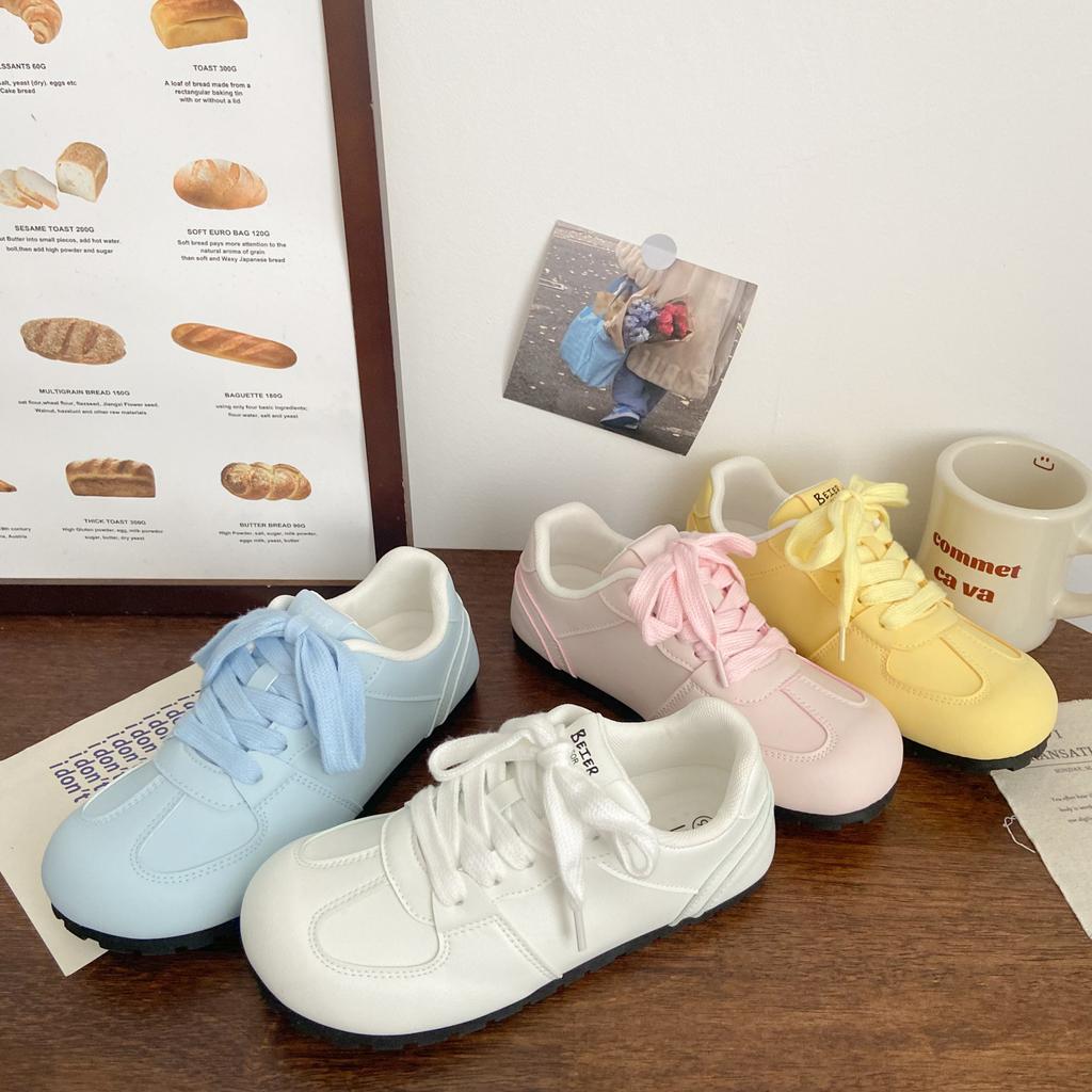 Pink German Training Board Shoes Female Ugly Cute Autumn New Chic Niche Casual Round Head Student Big Head Forrest Gump White Shoes