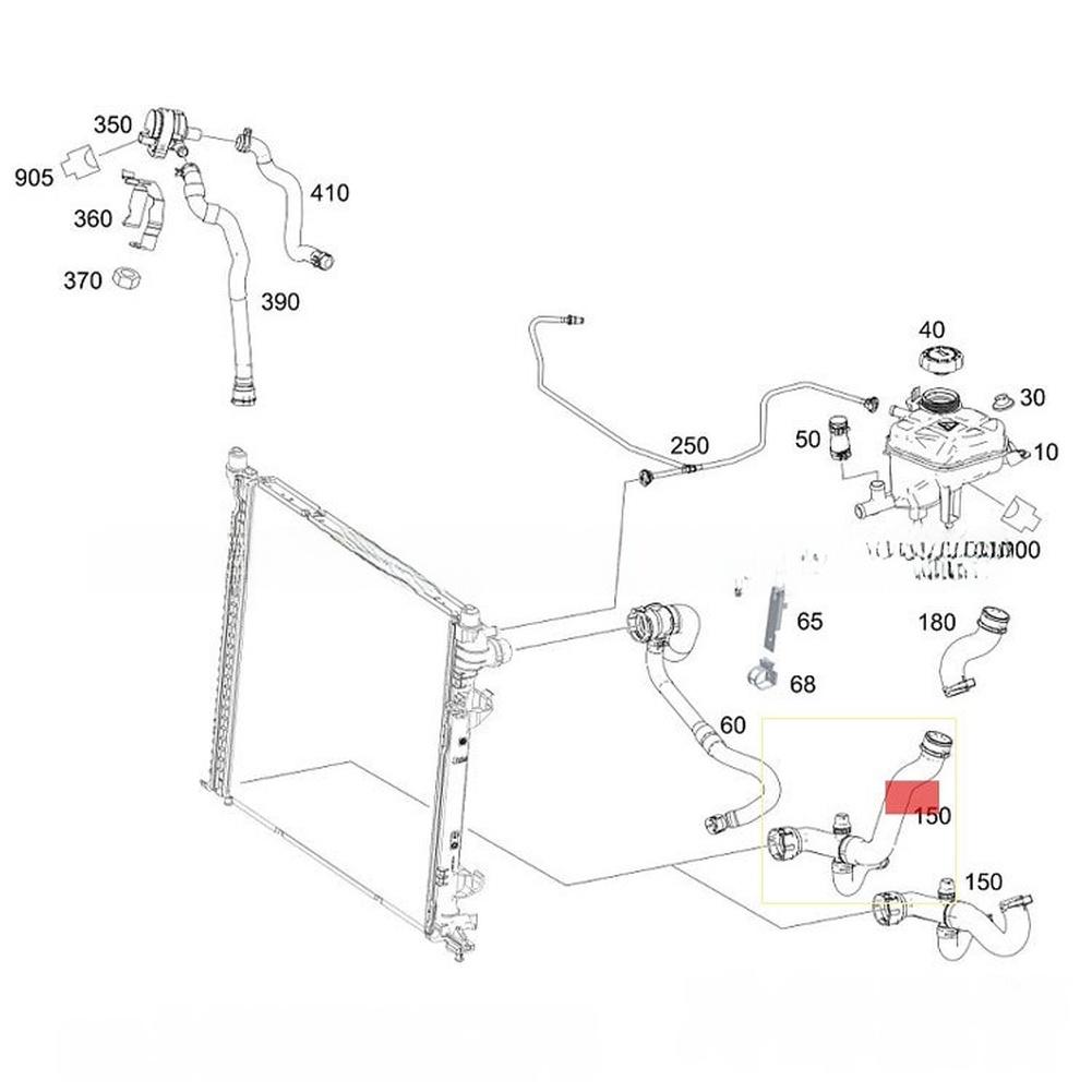 OEM Replacement Radiator Hose Car Maintenance Factory Specification Stable Characteristics Radiator Hose For Benz