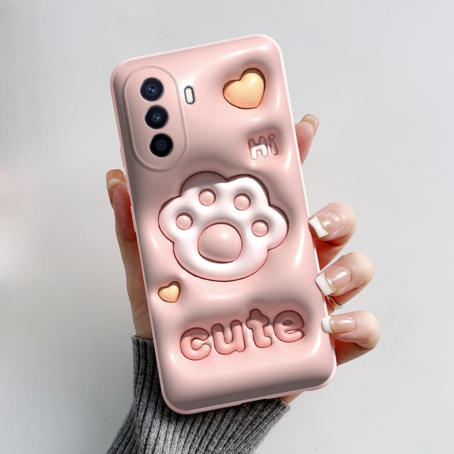 Silikon-Rückseite mit niedlichem Panda-Hasenmotiv für Huawei NOVA Y70 (6,75 Zoll).