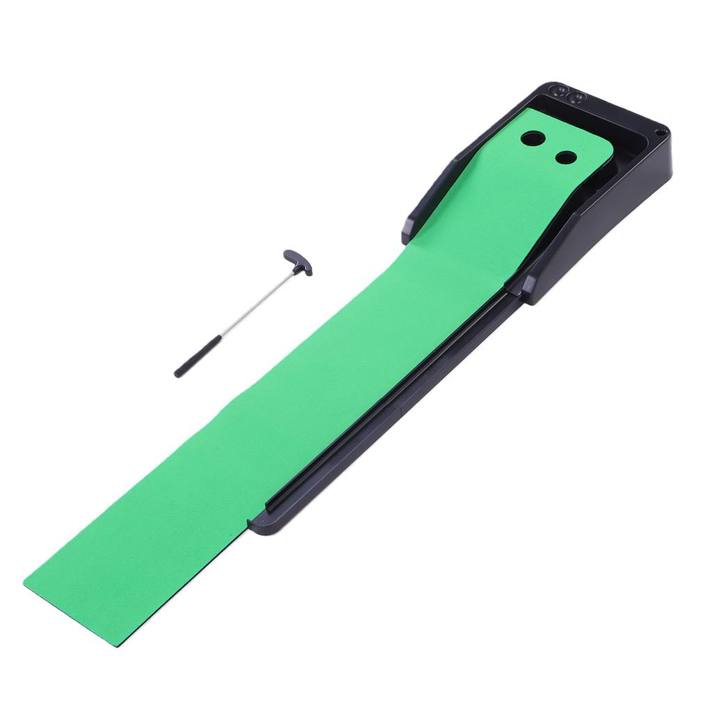 Mini Desktop Putting Green Mat Crystal Velvet Surface Automatic Ball Return Anti Slip for Indoor Home Office