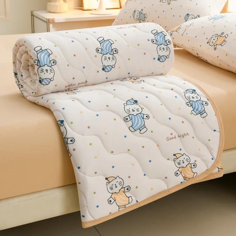 Knitted Thin Duvet 100x150cm 150x200cm Floral Print Quilt Soft Breathable Lightweight Summer Comforter Single Double Bed Blanket