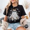 Lace Ghost Floral Halloween Elegant Spooky Aesthetic Kids Adults Unisex T-Shirt