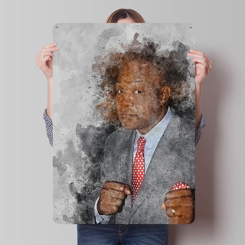 George Foreman Boxer Metal Posters Custom Vintage Metal Signs Wall Art Tin Plaque for Man Cave Bar Accessories Home Decoration