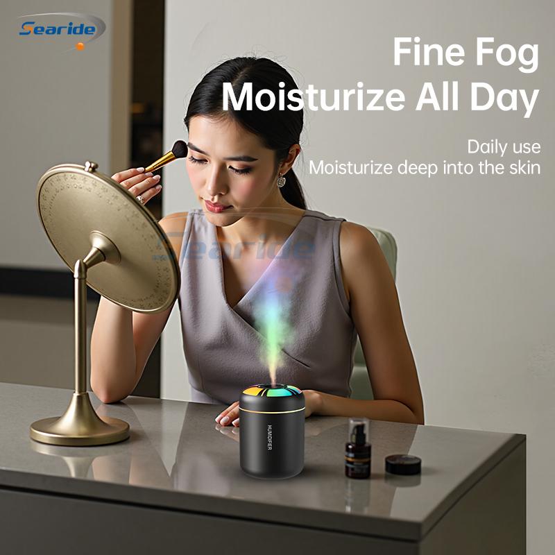 Searide Mini Air Humidifier USB 180ML  Aroma Diffuser Essential Oil Purifier Aromatherapy Color Lights For Car Home Bedroom
