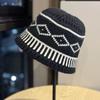 Retro Knitted Hat Warm Diamond Grid Pattern Bucket Hat Appearing Small In Size Big Head Circumference Ear Protection Hat