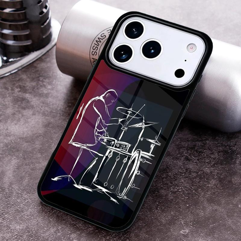 Musical Instrument Drum Soft Phone Case for iPhone 17 16 15 Pro Max Air 14 13 12 11 Plus Shockproof Capa Cover