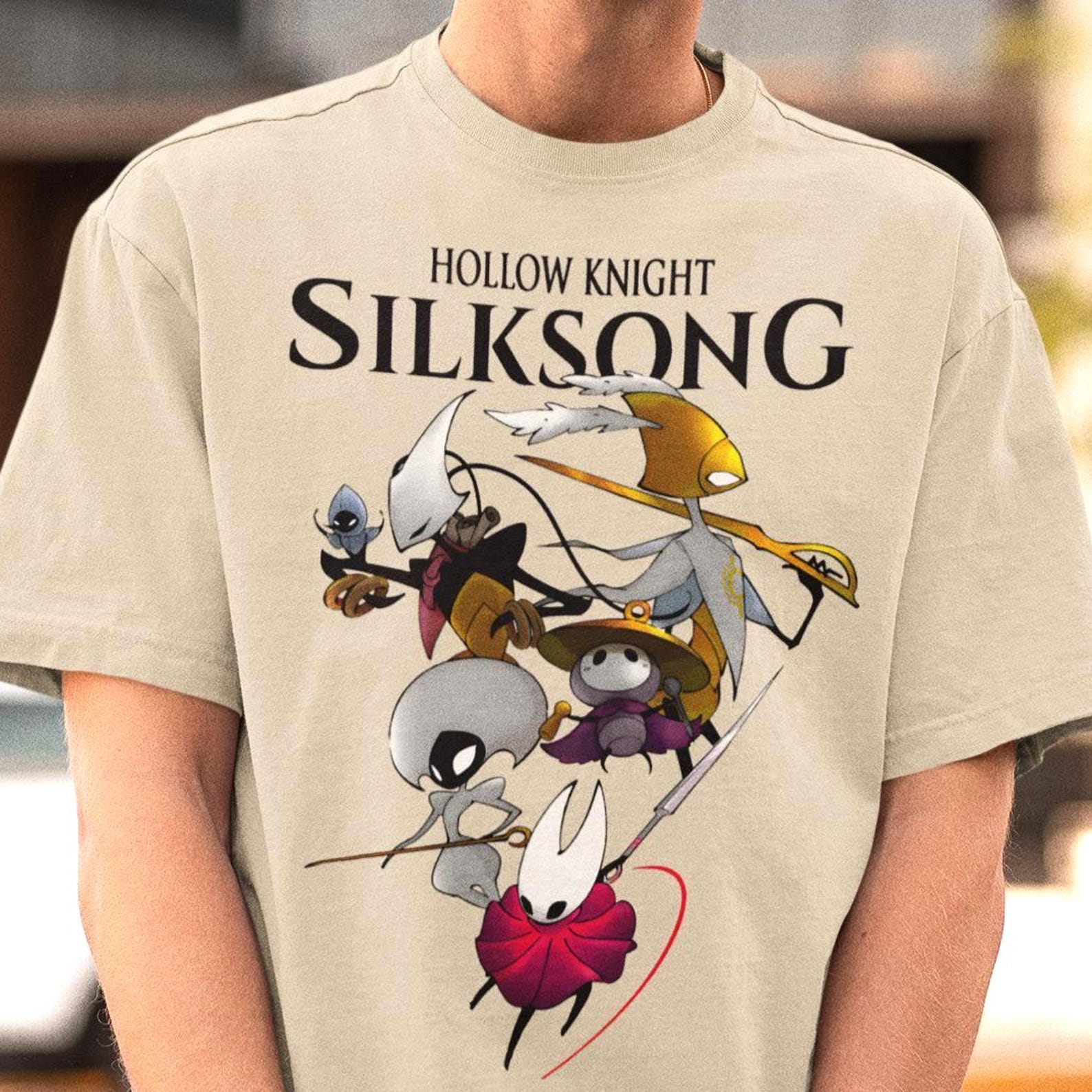 Hollow Knight Silksong Minimal Art Tee, Clean Line Graphic Shirt S