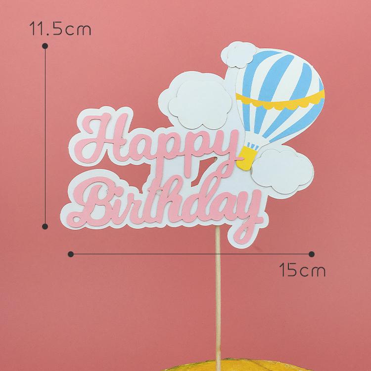 Happy Birthday Rainbow Cake Toppers: Stars, Clouds & Balloons