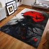 Japanese Samurai Ink Painting Style Print Carpet for Bedroom Living Room Bedside Sofa Floor Mat Modern Home Decor Area Rug