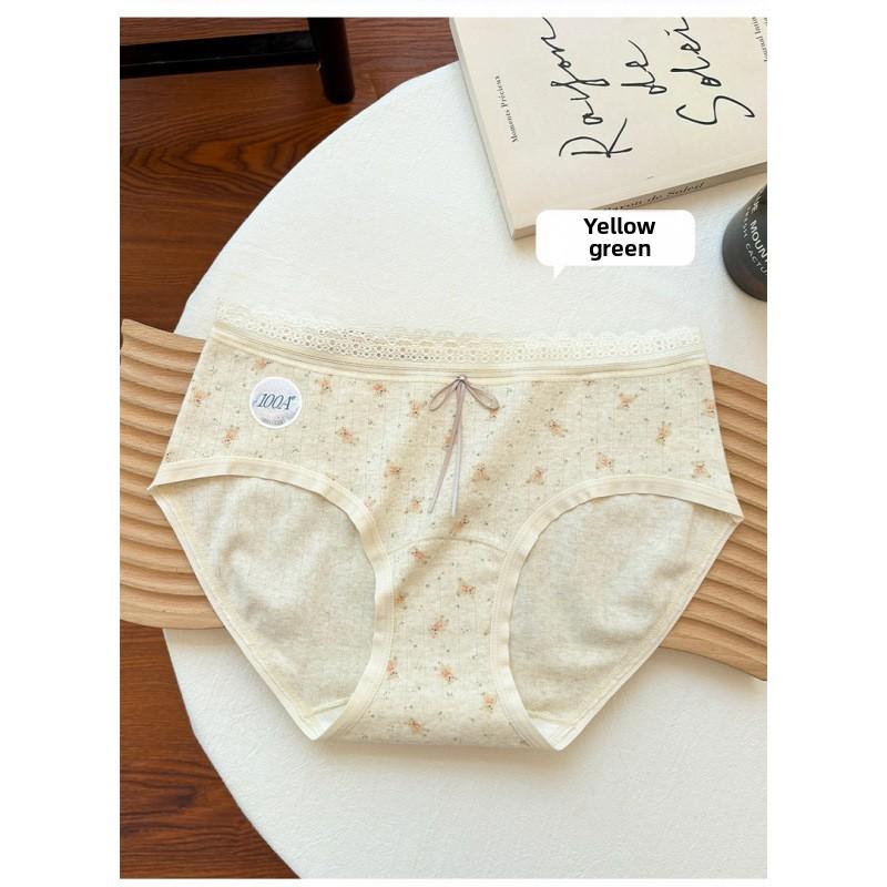 Ladies Summer Sweet Cotton 10A Antibacterial Breathable Cotton Crotch Briefs