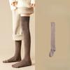 Thick and Warm Padded Women's Long Knee Socks with Woolen Cuffs for Autumn and Winter. Knee-length Over-the-knee Socks for Warmth.