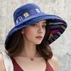 Reversible Fisherman Hat with Ethnic Style for Spring And Summer, Perfect for Travel And Versatile for Women, Providing Face