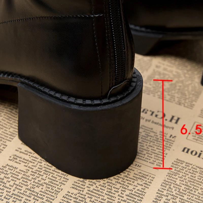 Fashion High Heel Women Ankle Boots Fashion High Quality Platform Shoes for Women British Style Brown Boot Comfor Women Waterproof Boots