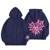 New Pink Blue Spider Web Printed Hoodie Hoodie Men's Women's Versatile Long Sleeve Comfortable Casual Warm Hoodies