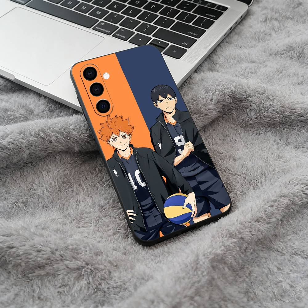 Shonen anime-H-Haikyu Phone Case For Samsung Galaxy A73,A71 A72,A70,A53,A52,A51,Soft Silicone Black Cover