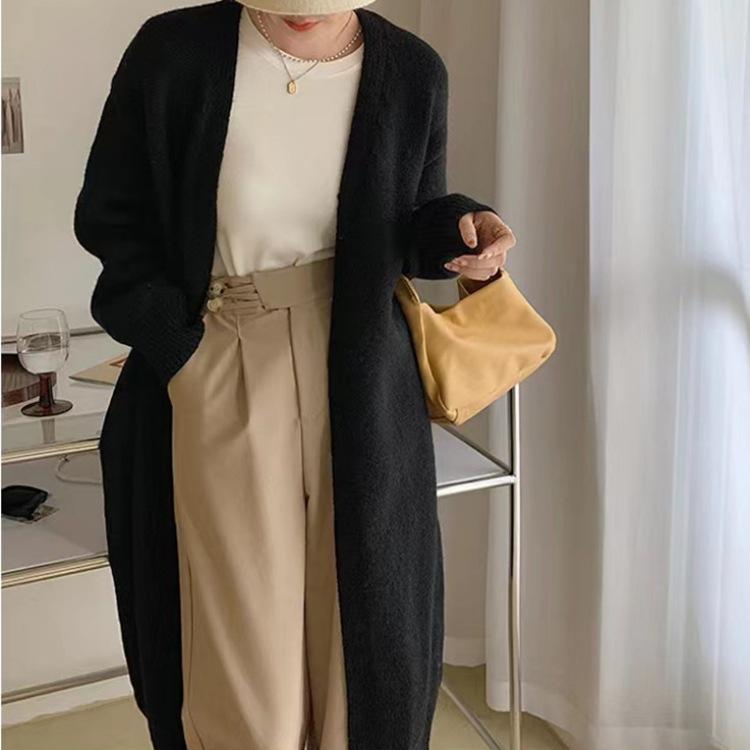 2023 Autumn Retro Loose Casual Knit Cardigan Sweater for Women