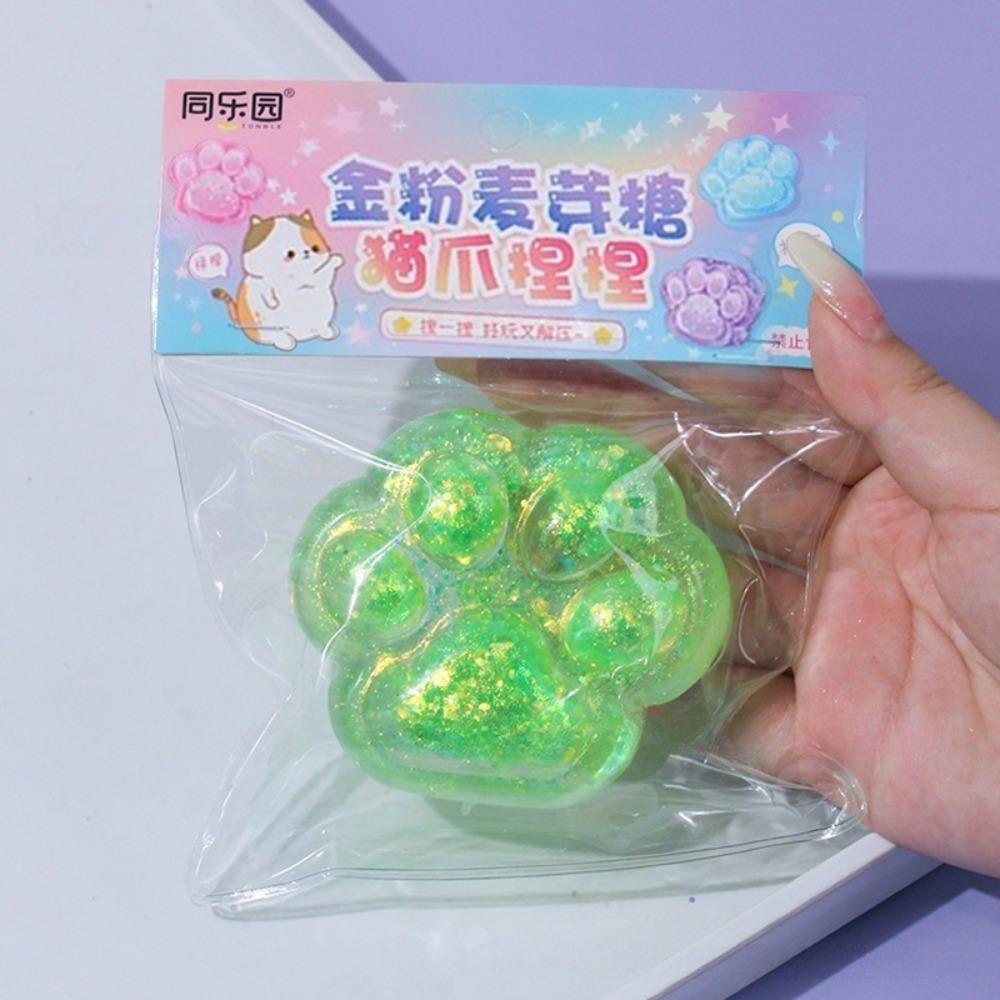 

Игрушка для сдавливания кошачьей лапки с блестками, игрушка для сдавливания кошачьей лапки с медленным отскоком, мультяшная игрушка-фиджет для детей, сложная кукла зелёный