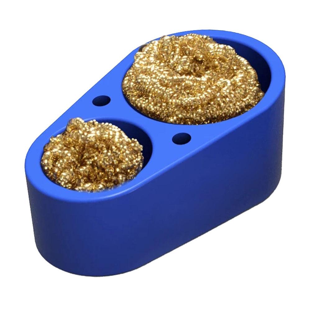 1Pcs Soldering Iron Tip Cleaner Blue/Black Soldering Iron Tip Double Ball Cleaner Base Soft Silicone Tin Slag Box To Tin