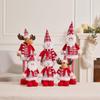 Christmas Snowflake Plush Doll with Retractable Stand - Red & White Snowman, Deer, Bear Ornament