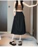 Women's Quick-Drying A-Line Midi Skirt - Summer High Waist, Slimming, Versatile, and Casual