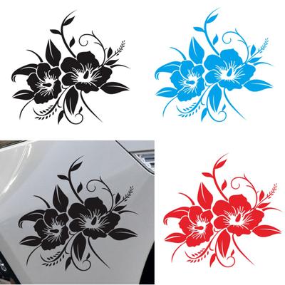 D-798 Car Sticker Wide Application Sun-resistant Solid Color Auto Reflective Flower Decal Exterior Part