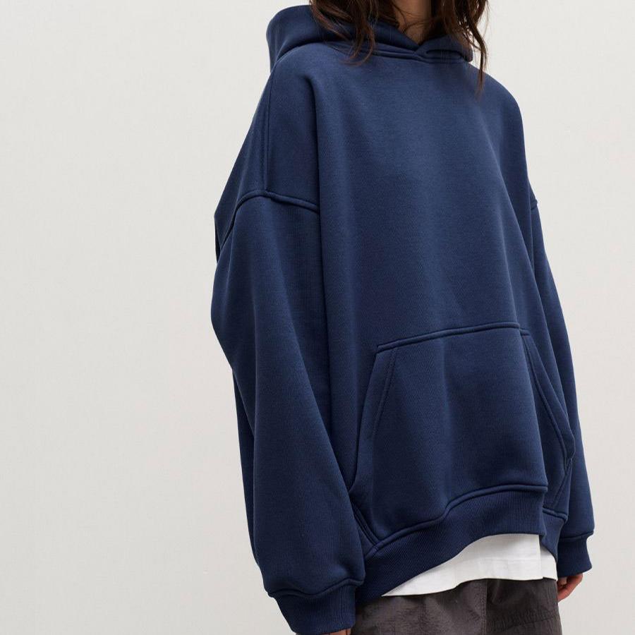 GMXIA Damska bluza z kapturem jesień i zima Street Shaker Loose Pocket Hooded Sweatshirt