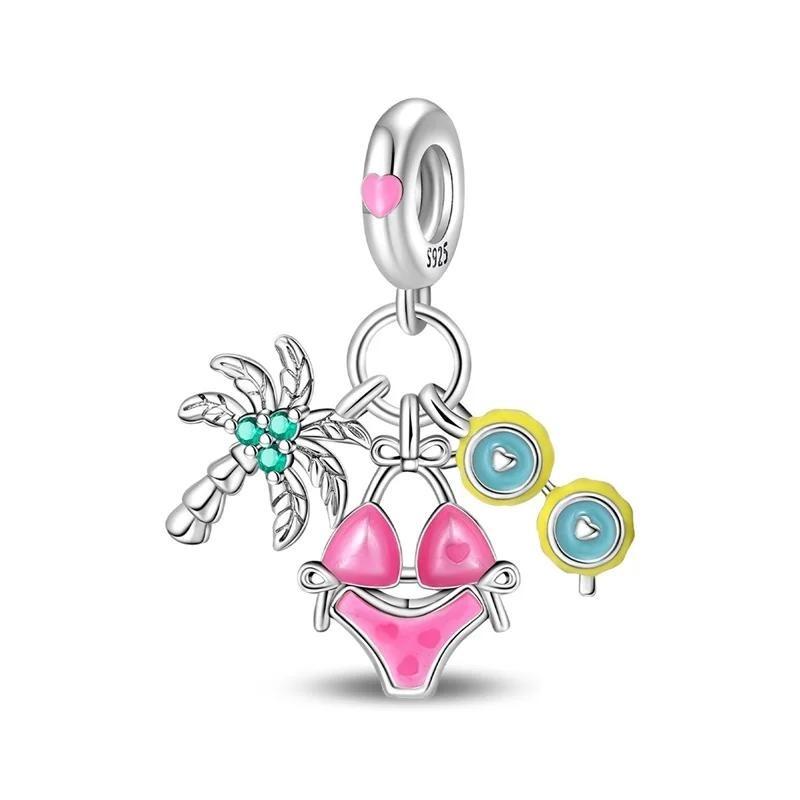 Original Copper Colorful Painting Charms Artistic Palette Beads Pendants Fit Bracelet Necklace Diy Jewelry Gift