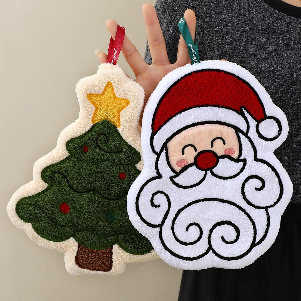 Kawaii Christmas Tree Hand Towel Creative Cleaning Hand Cloth Kitchen Cleaning